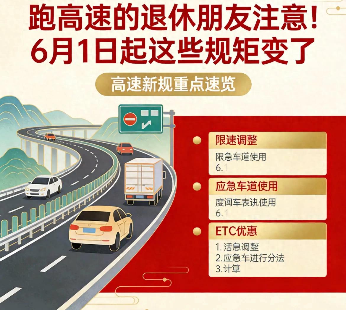6月1日高速新规来了！退休族开车上高速必看